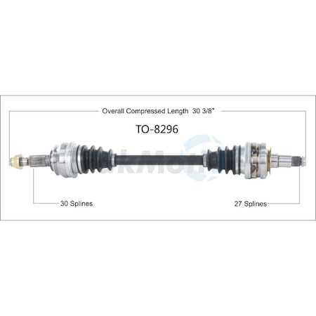 Surtrack Axle Cv Axle Shaft, To-8296 TO-8296